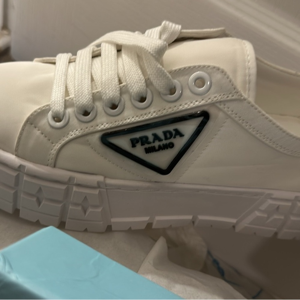 Prada Women's White Athletic Shoes - Picture 2 of 4
